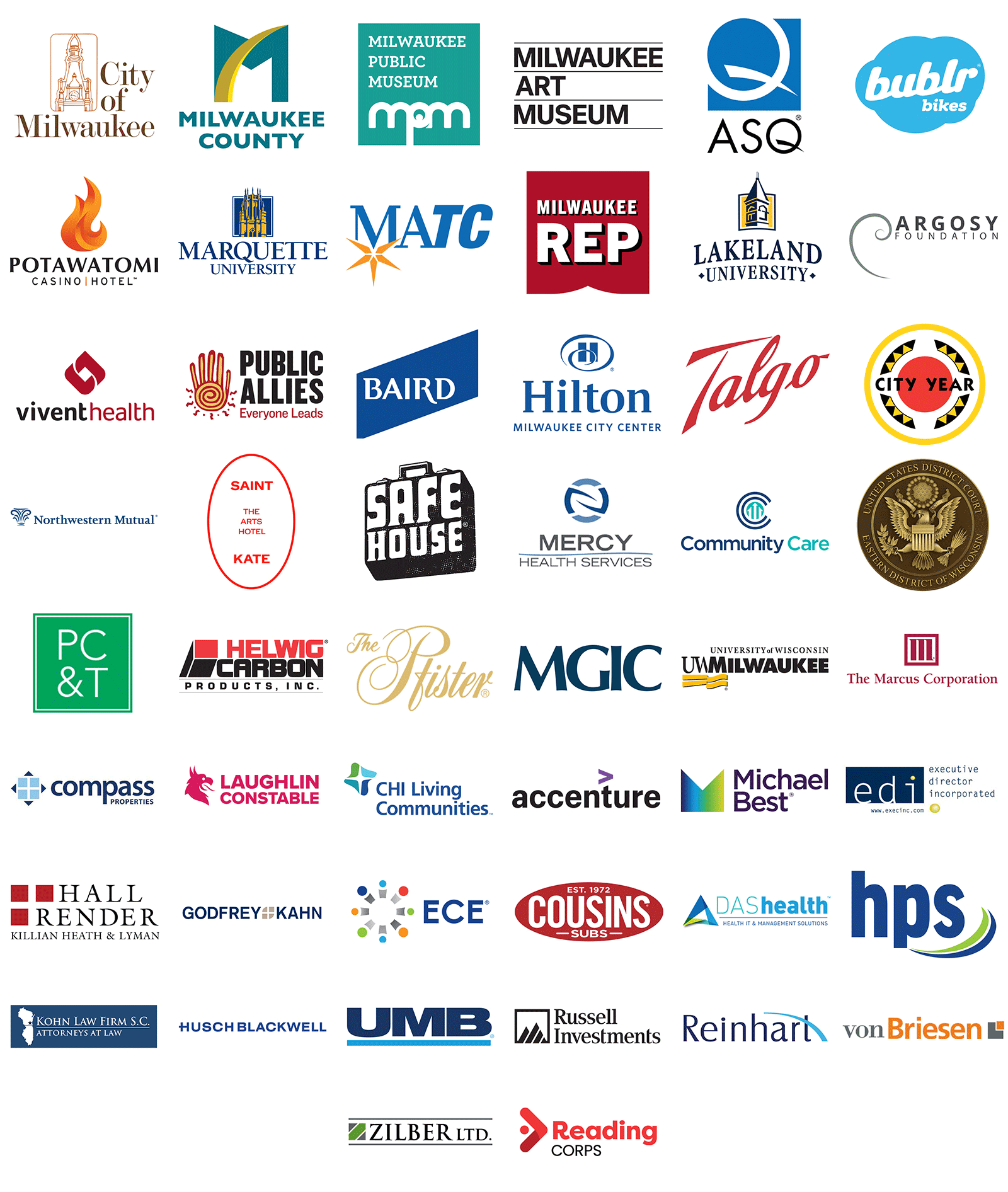 A collection of participating business logos